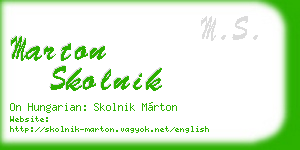 marton skolnik business card